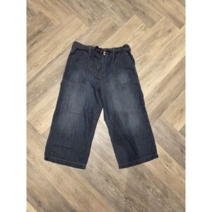 Seven7 Womens Wide Leg Denim Pants Dark Wash Belted Patch Pockets Size 16 NWT
